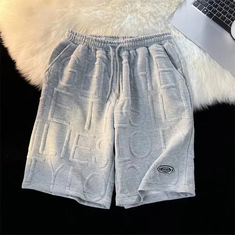 men's shorts Summer Running Casual Jogging Sport Short Pants Letter print Short for Men Drawstring Loose Dry Gym beach short man