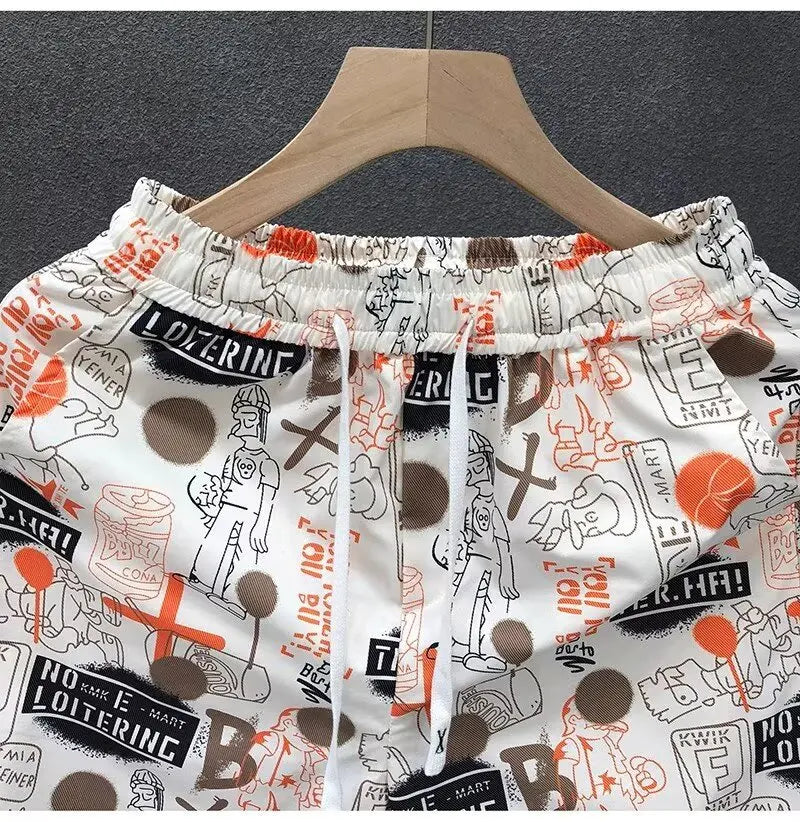 Hip Hop Men's Sports Shorts Summer Fashion White Short Pants Harajuku High Street Men's Clothing Casual Shorts Streetwear 2024