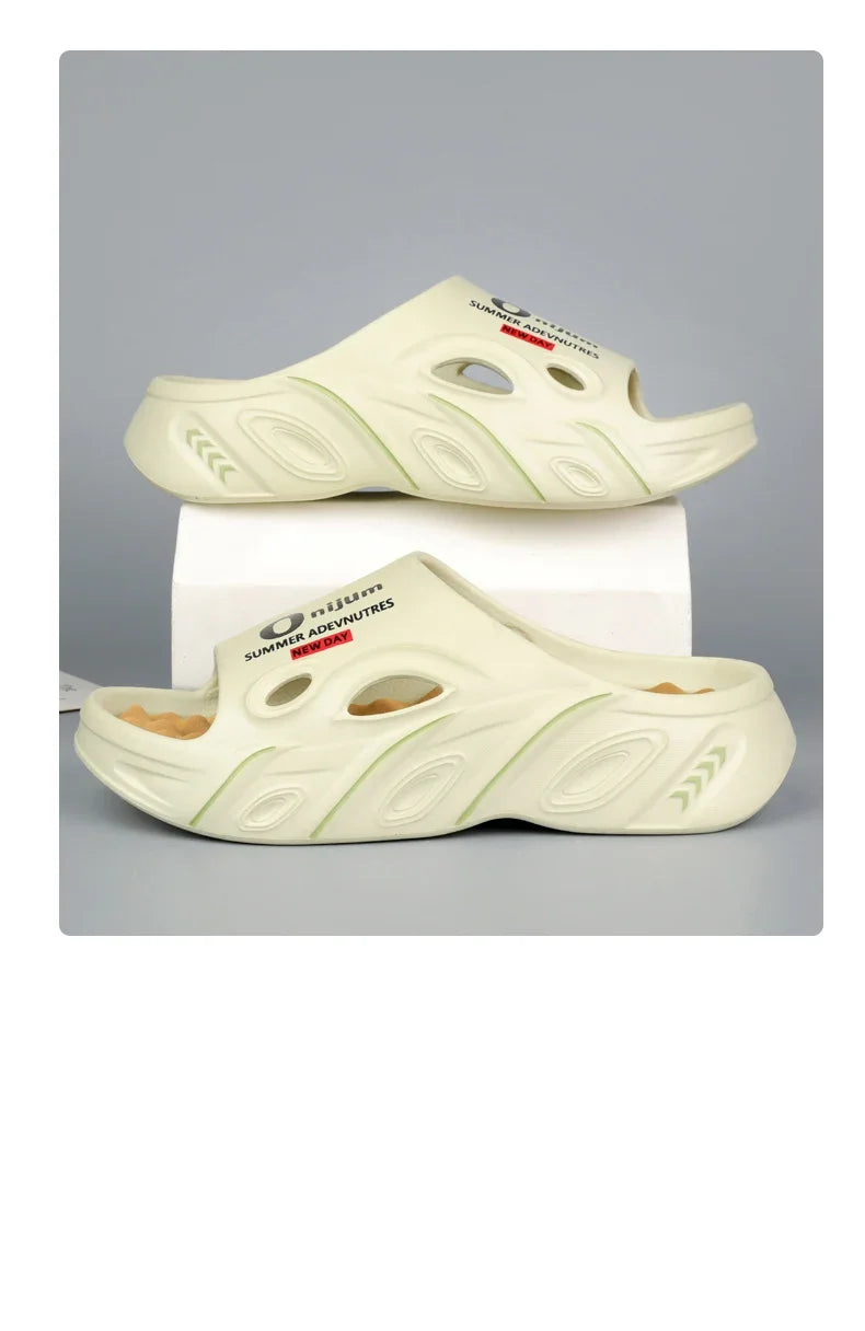 Summer Men's Massage Slippers Indoor Outdoor Sandals Beach Men Casual Shoes Comfortable Slides Flip-flop Men Women Home Slippers