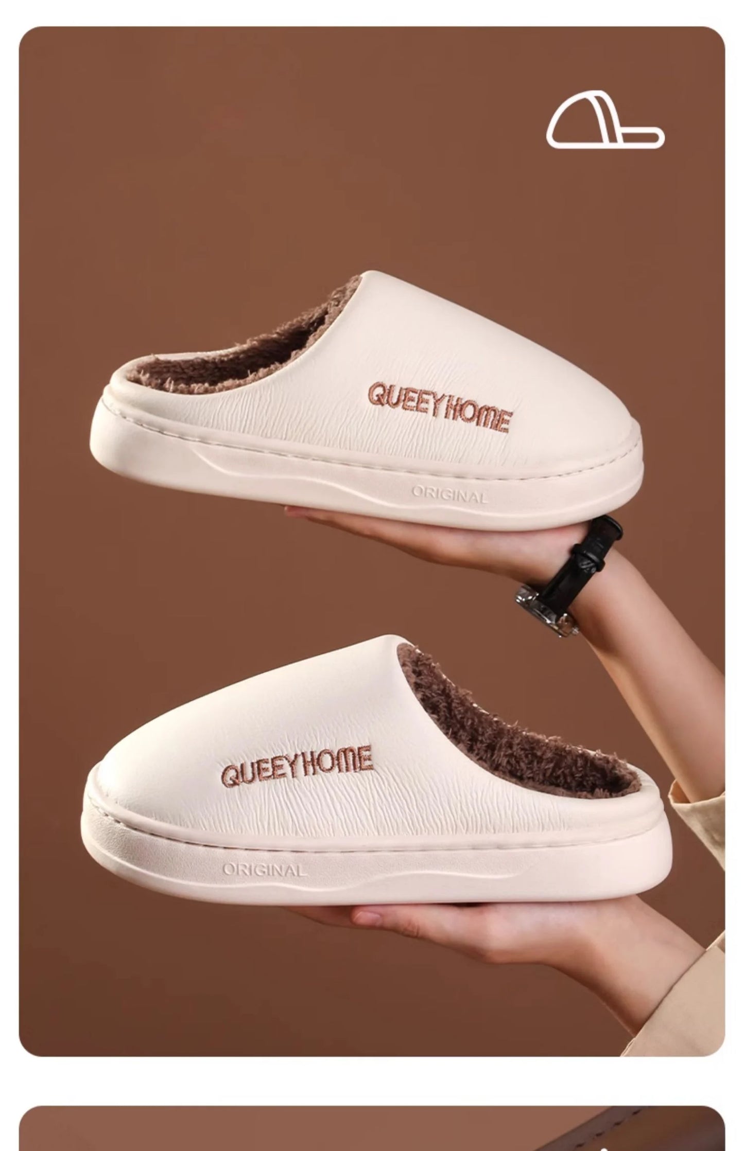 2025 New Winter Slippers for Men & Women: Plush Warm Fleece Lining, Anti-Slip Thick Sole, Indoor Home Comfort