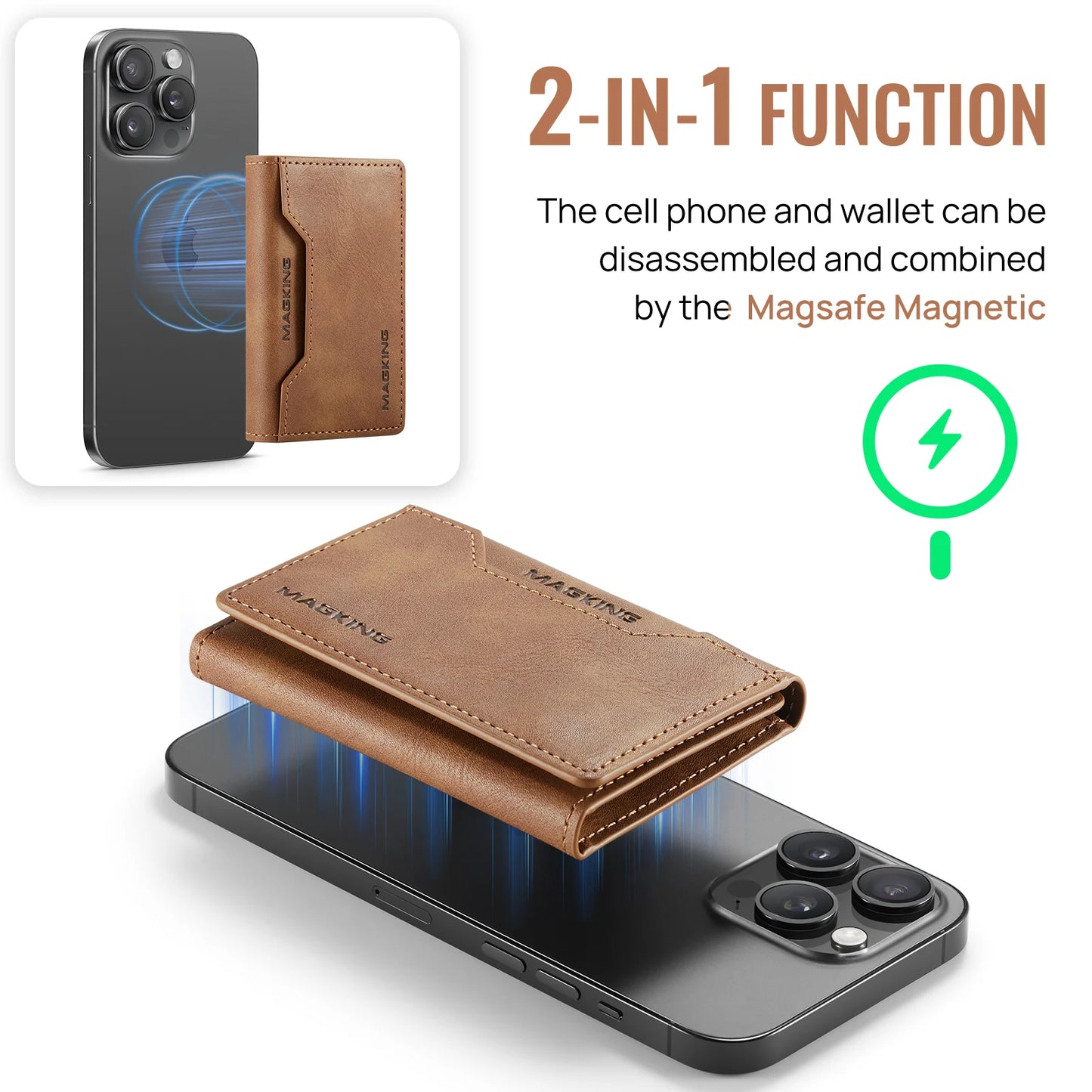 Luxury Fashion Short Strong Magnetic Premium Leather Wallet Men's Coin Cash Cards Holder Women's Foldable Mini Wallet Purse