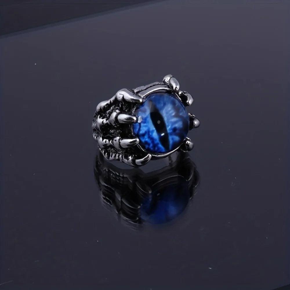 Retro Personality Evil Eye Dragon Claw Wolf Claw Adjustable Opening Rings for Men Halloween Punk Dark Style Finger Jewelry Gifts