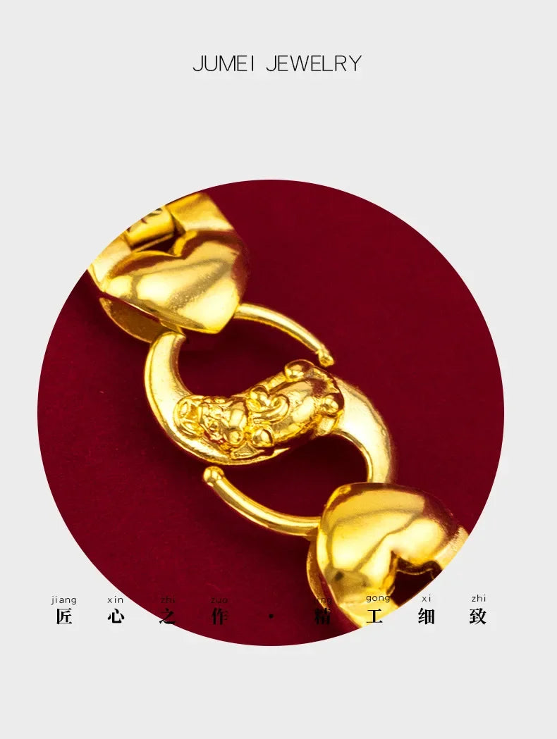 Imitation 24K Real Gold Chinese Dragon Pattern Bracelet Men's Carven Design Big Bracelet Gold Version Domineering Watch Chain