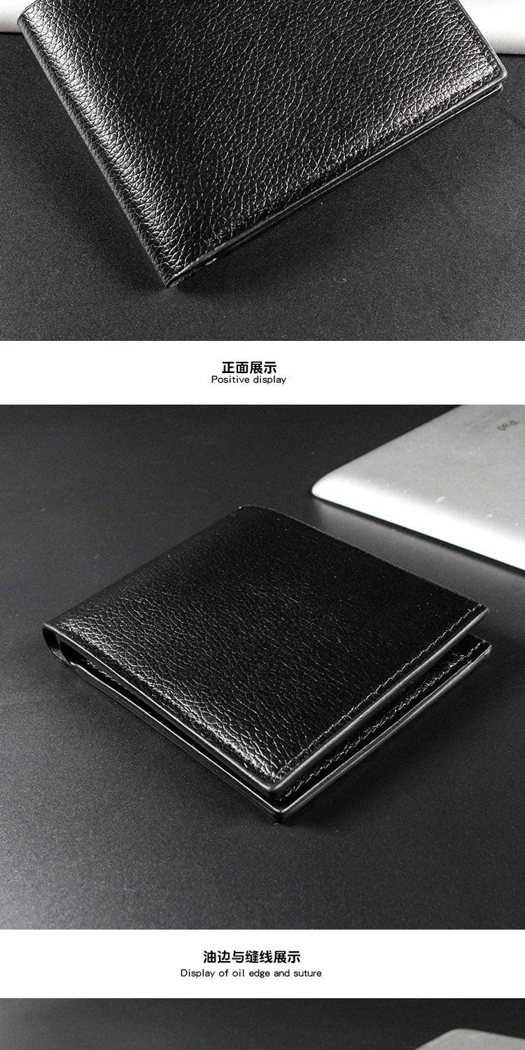 Men's Wallet PU Leather Premium Wallets Fashion Solid Color Coin Multi-Card Purses Money Bag Short Black Walet Cartera Hombre