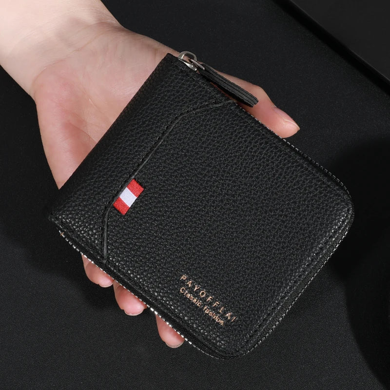 Premium Vintage Leather Wallet for Men - Secure Credit Card Holder & Coin Purse -Commute Essential with Durable PU Leather