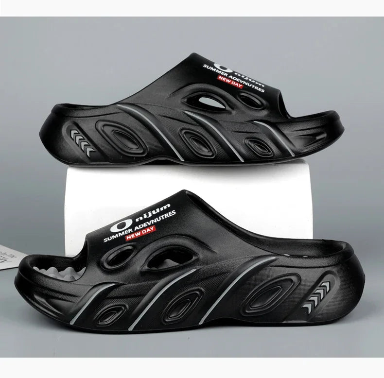Summer Men's Massage Slippers Indoor Outdoor Sandals Beach Men Casual Shoes Comfortable Slides Flip-flop Men Women Home Slippers