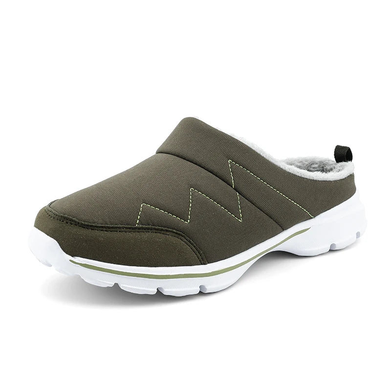 Men Slippers Winter Warm Plush Home Indoor Couple Slippers WaterProof Soft Comfort Winter Shoes Men Footwear Large Size 36-46