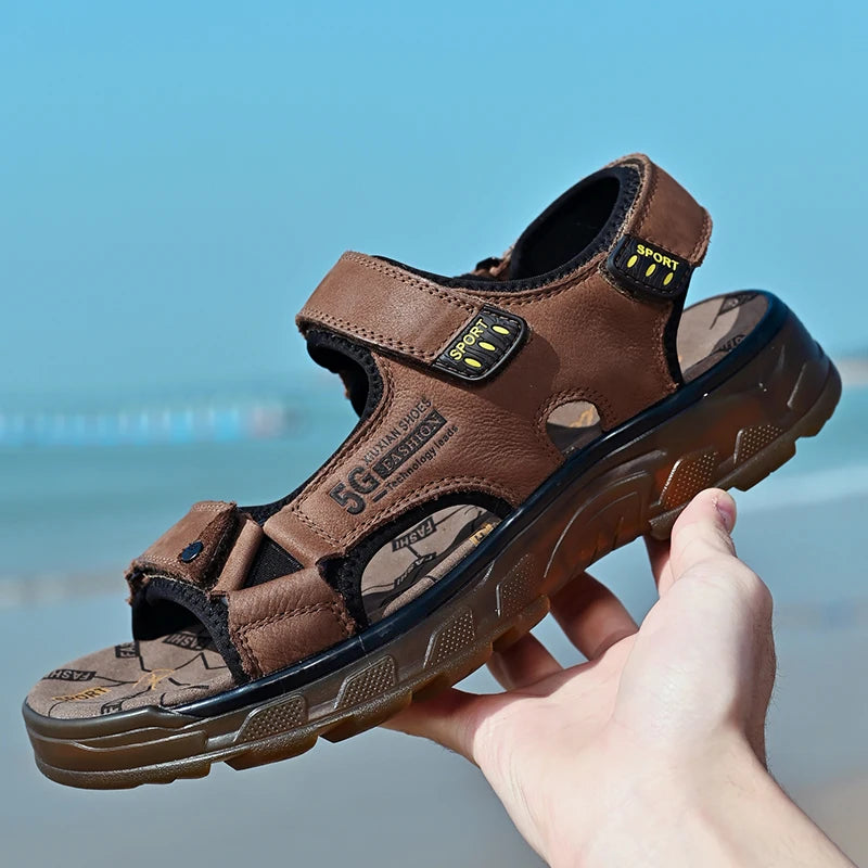 Outdoor Summer Genuine Leather Sandals Men Shoes 2022 Comfortable Sandal Male Sandalias Hiking Chaussure High Quality Shoes Men
