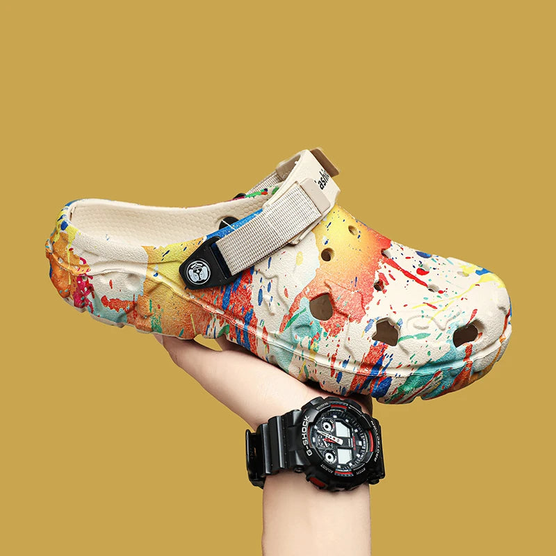 New men's slippers sandals men's garden shoes flat shoes camouflage sandals men's sports shoes outdoor activity floor home shoes