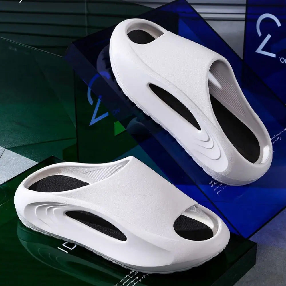 Summer Slippers for Men and Women Thick Bottom Eva Step on the Poop Feeling Outside Wear Non-slip Casual Bathroom Slippers
