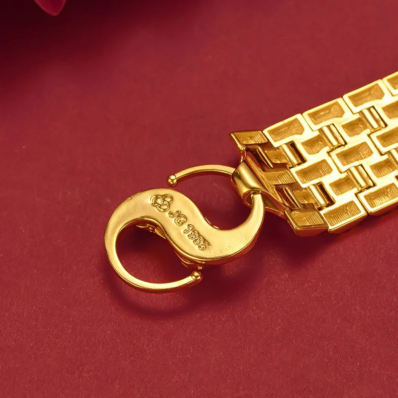 Fashionable imitation gold 2.8mm exquisite overbearing sun pattern all-star watch chain for boyfriend men's wedding decorations
