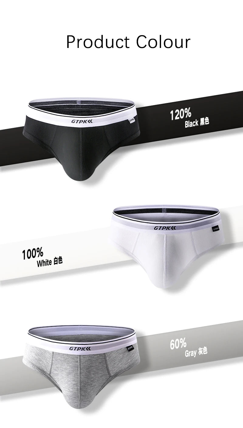 Men's Underwear Triangle Panties Antibacterial Breathable Soft Comfortable Youth Briefs Mid Rise U Bulge Pouch Underpants Homme