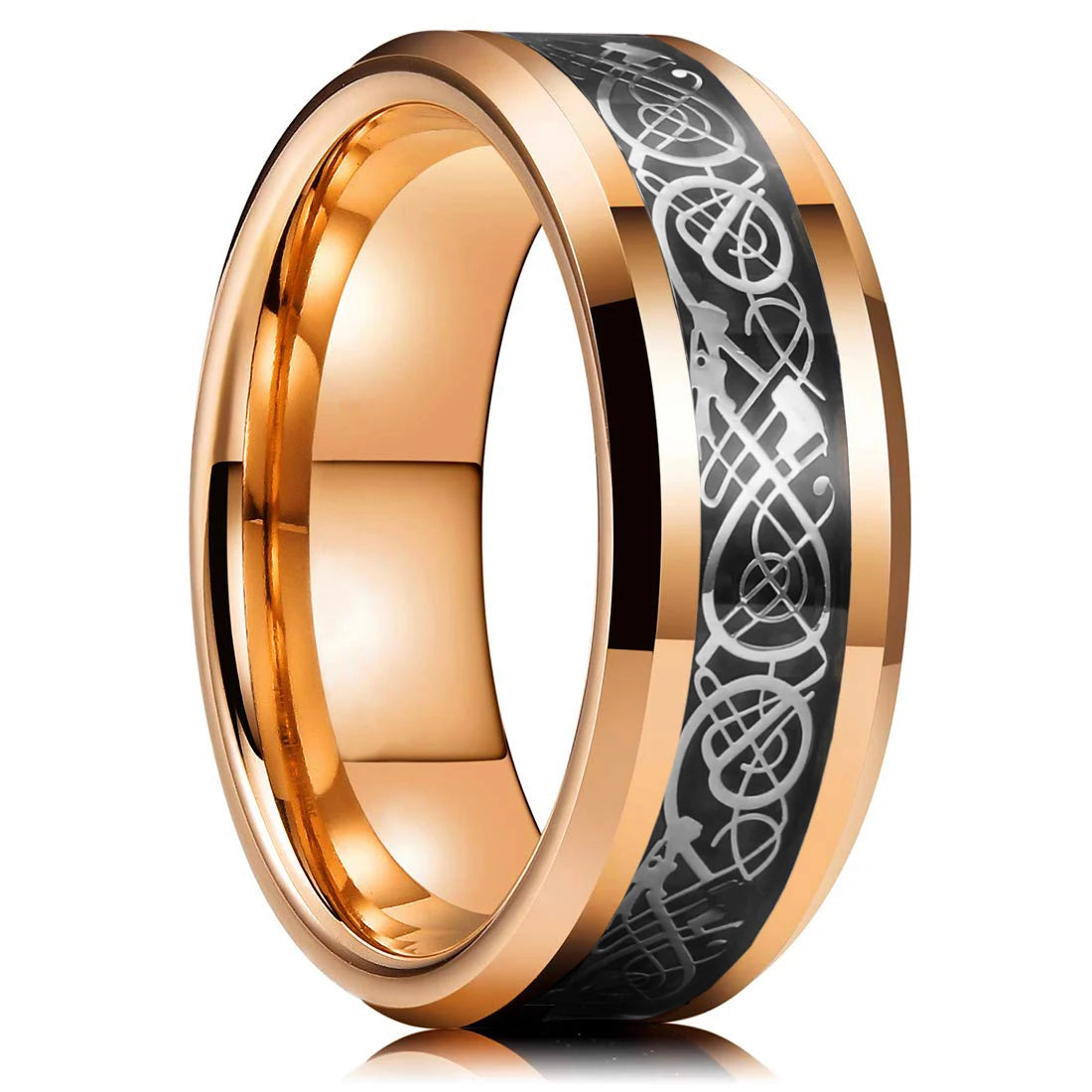 Fashion 8mm Green Color Titanium Stainless Steel Rings for Men Women Black Brushed Men Promise Rings Wedding Party Jewelry Gifts