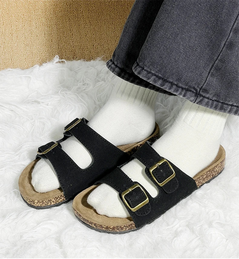 1 Pairs of Leather Sandal For Men And Women Beach Sandals 2025 Designer Men's Shoes Comfortable Slipper Original Brands Shoes