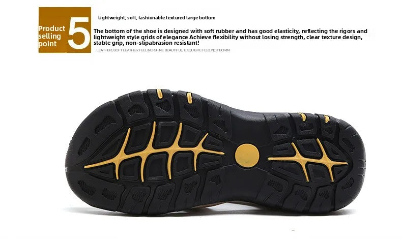 Men Sandals Summer New Large Size Outdoor Casual Beach Shoes Anti Slip Durable Breathable Toe Cover Sandals244