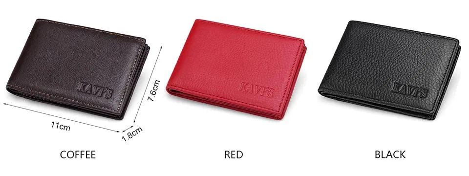 Genuine Leather Portable Slim Wallet for Men Mini Credit Card Holder Thin Small Card Organizer Purse Driver's License Money Bag
