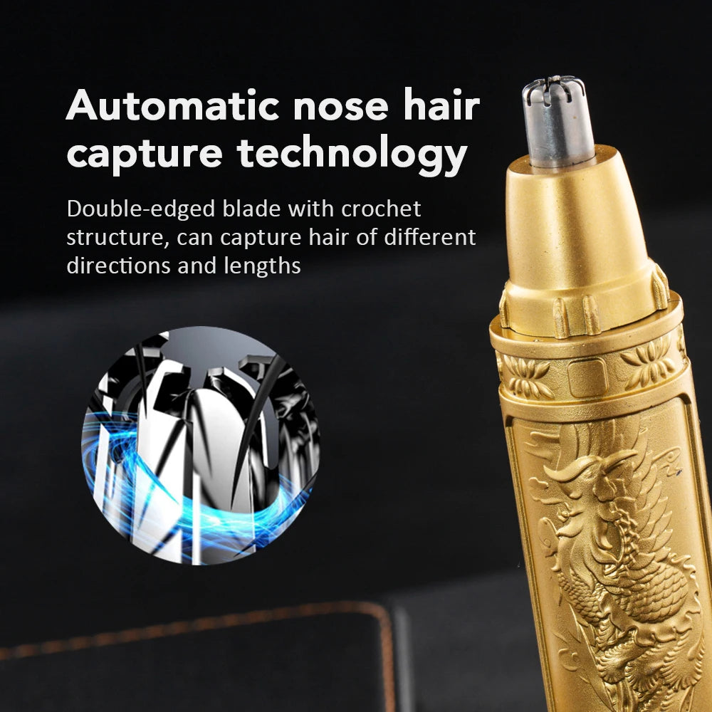 Men's Electric  Ear and Nose Hair Trimmer 360 Rotating Dual-Blade Electric Shaver Professional Ear Nose Hair Clipper Facial Hair