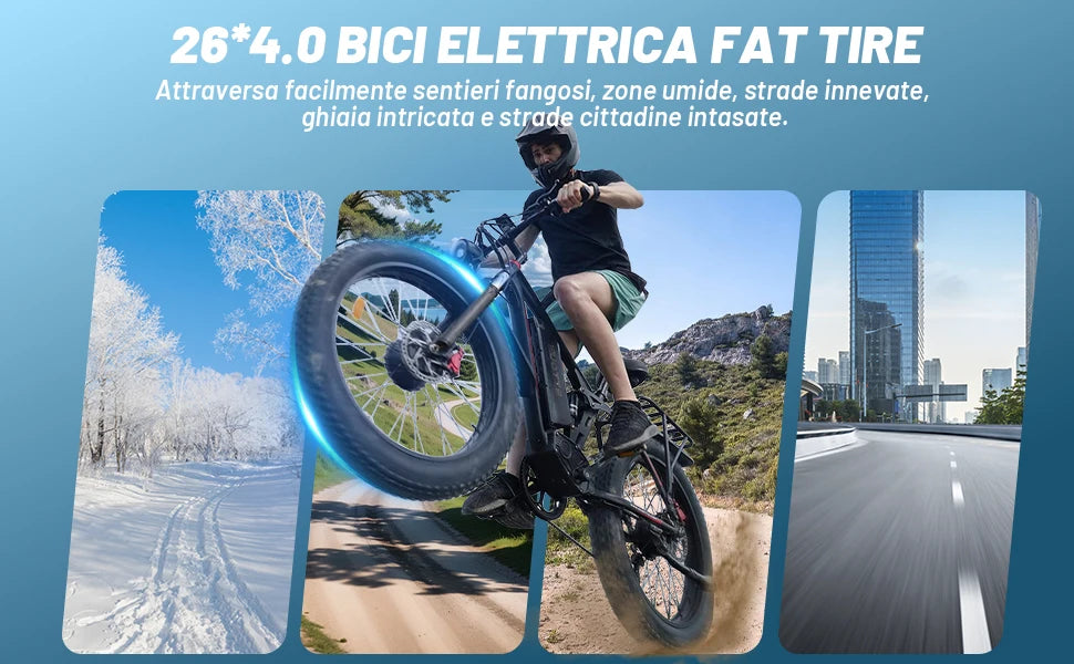 EU Dropshipping Duotts S26 Ebike 48V 750w*2 Motor 20aH 26Inch Fat Tire Electric Mountain Bike Mtb Moped Electric Bike