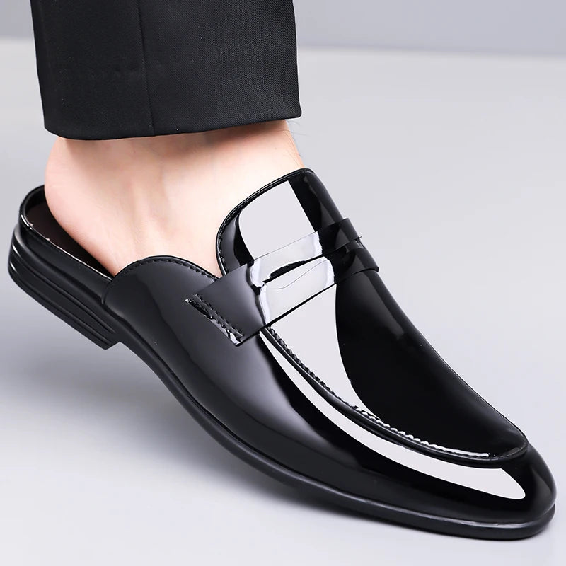 Summer and Spring Men's Leather Shoes Minimalist and high-quality casual style Fashion Street Comfortable daily shoes Black