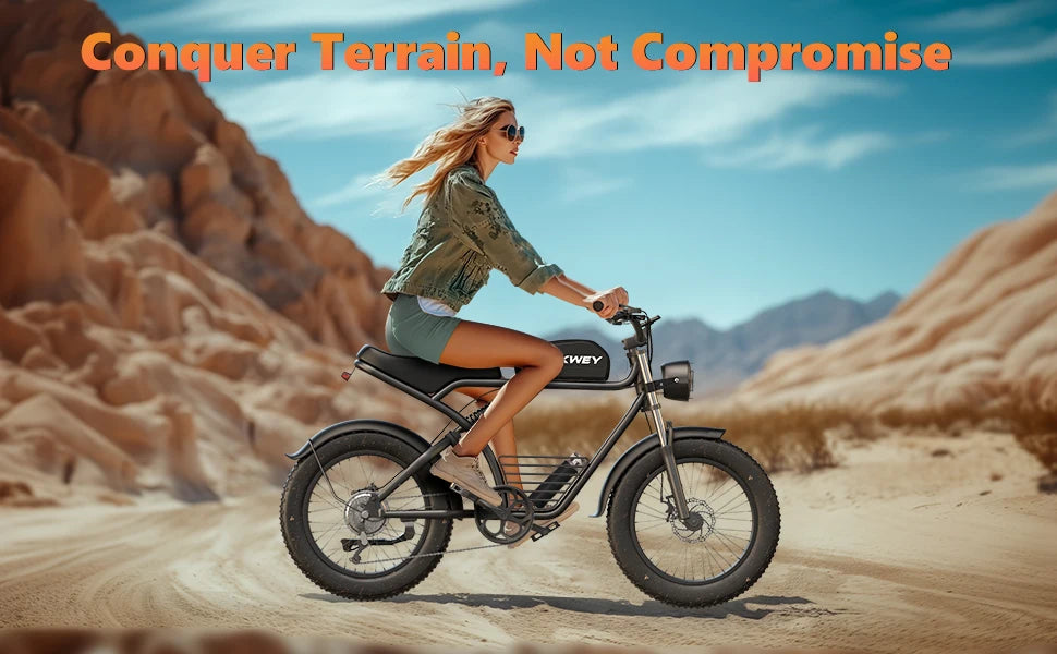 Kickwey K7 Electric bike 1500W Motor 48V 23AH Adult Electric bicycle 20 Inch Fat Tire 32MPH 7-Speed Mountain electric bike