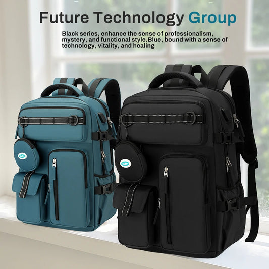 Fashionable large capacity multi pocket multifunctional outdoor travel backpack, handbag hiking bag suit