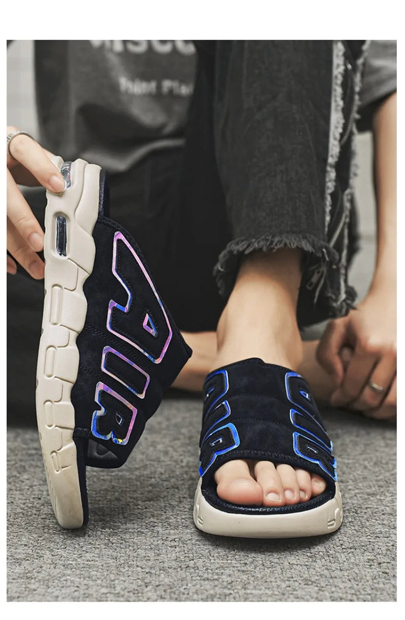 Men's Slippers 2025 Summer New Casual Slippers Fashion Air Cushion Sports Slippers for Men Non Slip Beach Shoes Designer Slides