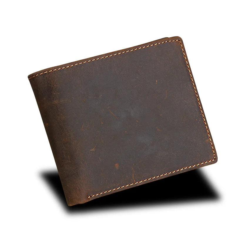 Genuine Leather Man Wallet RFID Blocking Slim Monederos Male Thin Purse High Quality Cowhide Card Wallet For Men Male