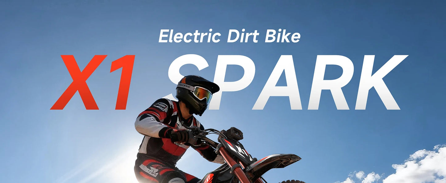 QRONGE X1 Spark Electric Dirt Bike for Teens Adults 4500W Peak Electric Motorcycle 60V 28.8Ah E-Dirt Bike 60 Mile Range E-Bike