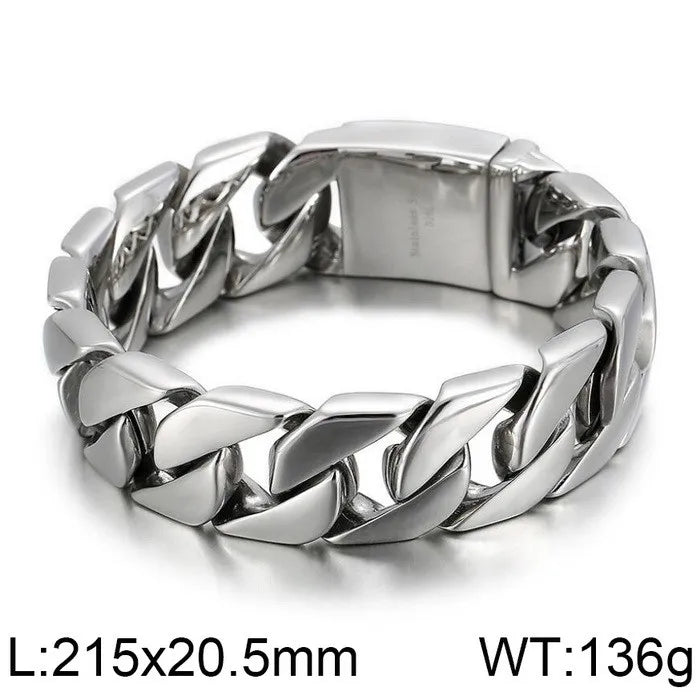 HAOYI Dropshipping 20mm Gold Color Bracelet Bangle Men's Heavy Chunky Link Chain Bracelet Fashion Jewelry Gifts