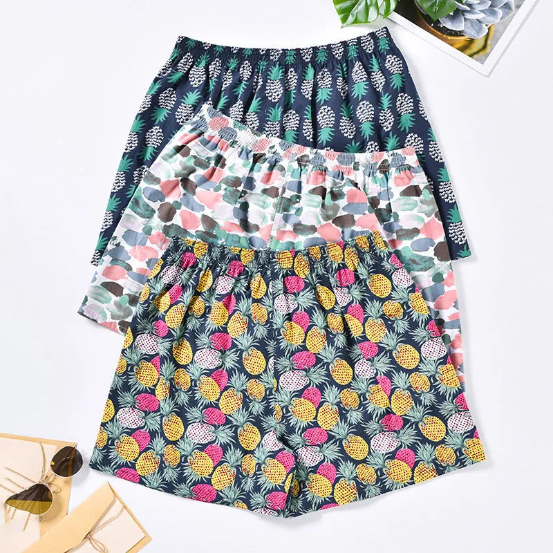 1PC 100% cotton men's underwear soft comfortable men's underwear men's shorts home loose elastic men's printed pants breathable