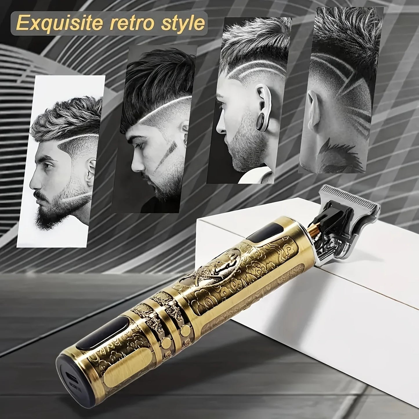 Electric Hair Clipper With LCD Display Oil Head Hair Cutting Machine Hair Beard Trimmer Rechargeable USB Shaver For Men Father