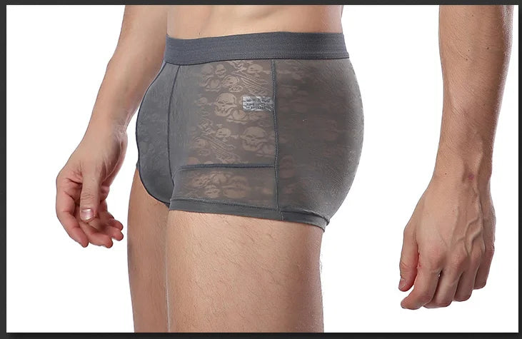 Men Boxer Underwear Sexy Ultra Thin Strectch See Through Panties Ice Silk Breathable Mid Waist Solid Underpants Male Briefs