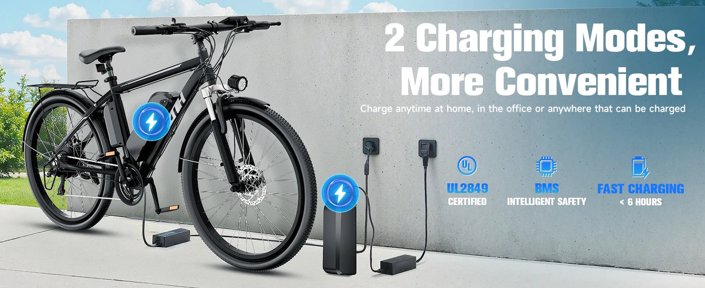 ZNH 1000W Electric Bike, 26 inch Electric Mountain Bike with 48V Battery,50Miles 20MPH Adult Ebike,UL 2849