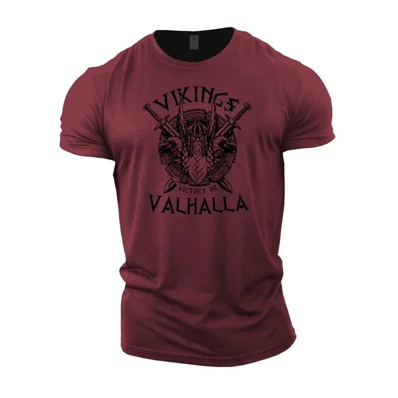 Summer Viking Casual Fashion 3D Printed Tough Guy Men's T-shirt Outdoor Sports Short Sleeve Oversized Loose Wide Quick Dry Shirt
