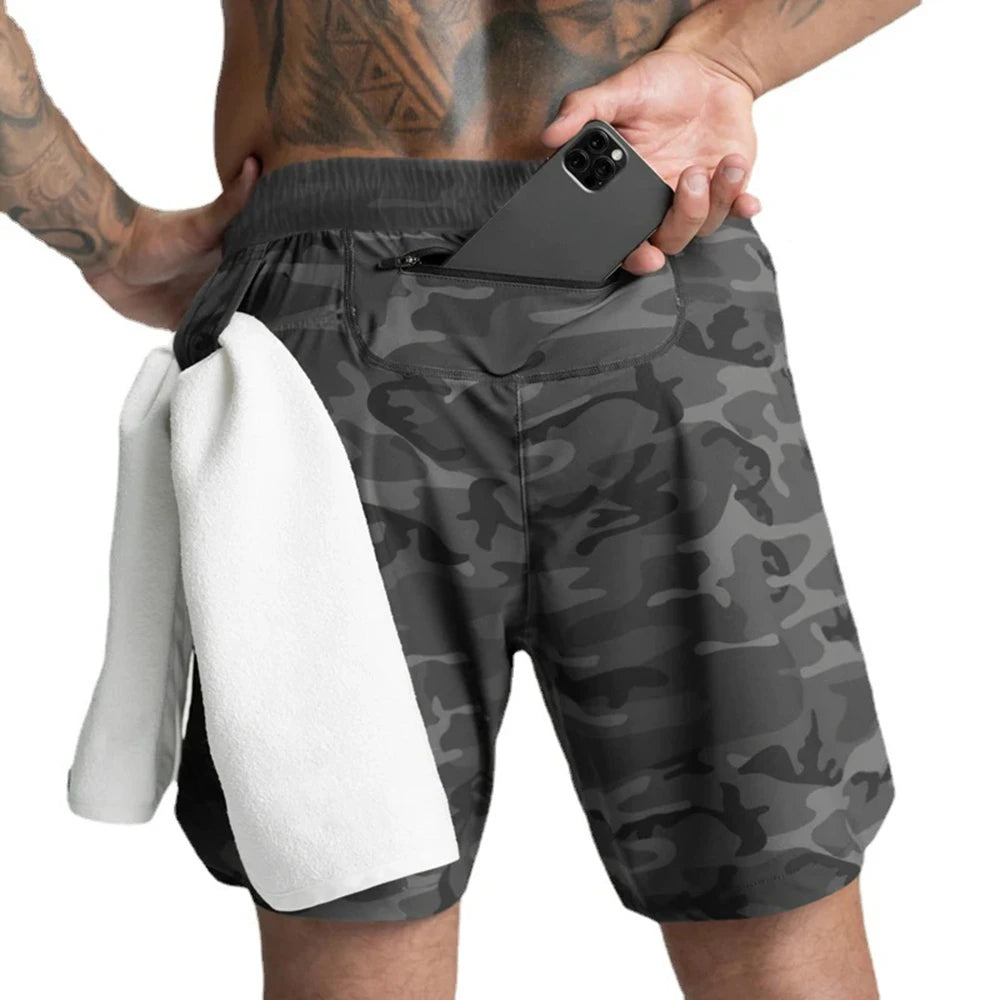 Men's shorts, single-layer woven, quick-dry, running, training, fitness, casual, five-point pants, men's summer zipper shorts.