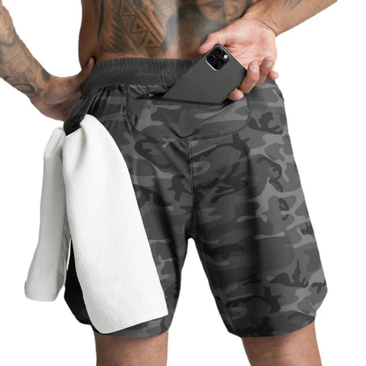 Men's shorts, single-layer woven, quick-dry, running, training, fitness, casual, five-point pants, men's summer zipper shorts.