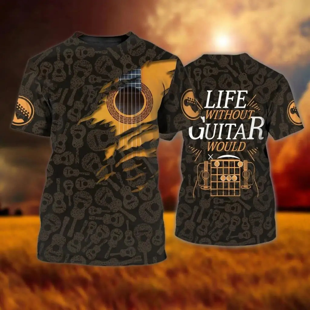 Music T shirts Guitar Graphic 3d Print Tshirt Men Women Fashion T-shirt Tops Kids Tshirt Boy Tees Men's Clothing Rock T-shirts