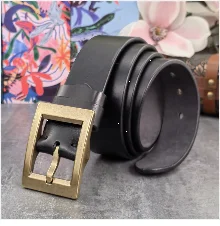 Brass Owl Belt Buckle Yellow Belts For Men Ceinture Homme Men Leather Belt Cowboy Jeans Male Leather Belt Strap Wide MBT0106