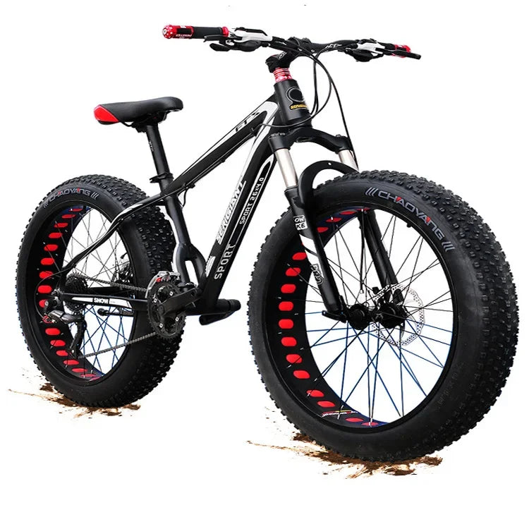 -For 26 X4.0 Fat Tire Men Desert Snow Bike Dual Disc Brake Variable Speed Thick Tire Bicycle