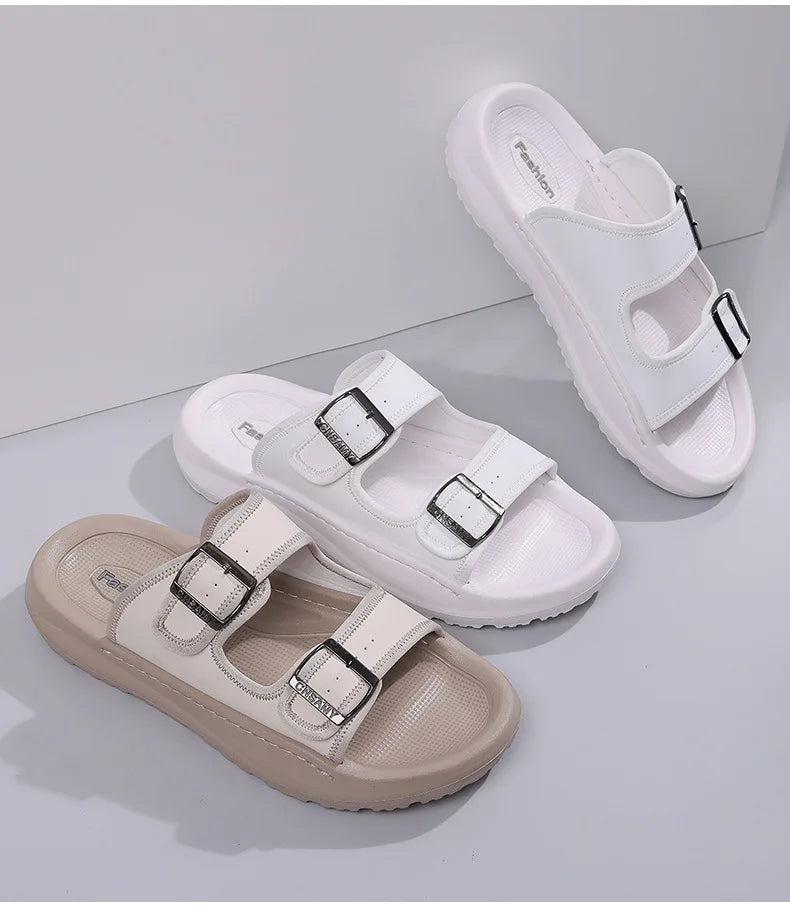 Men's Slippers 2025 Summer Breathable Outdoor Beach Sandals Non Slip Flip Flops New Flat Slippers High Quality Men's Shoes