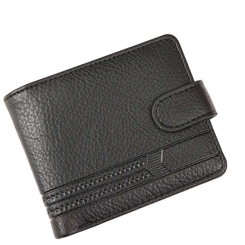 Men's wallet PU leather short zipper buckle wallet new wallet change bag