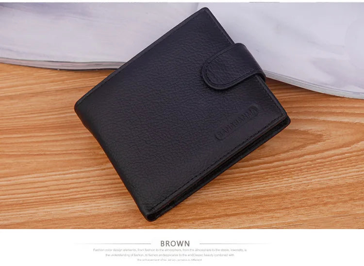 Genuine Leather Men Wallets Classic Free Engraving Name Zipper Purse Man Card Horder Famous Brand Quality Male Wallet For Boy