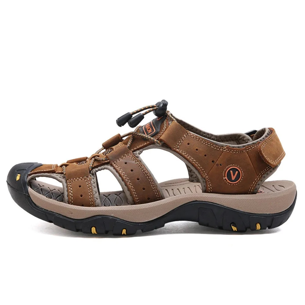 Men Sandals Summer New Large Size Outdoor Casual Beach Shoes Anti Slip Durable Breathable Toe Cover Sandals244