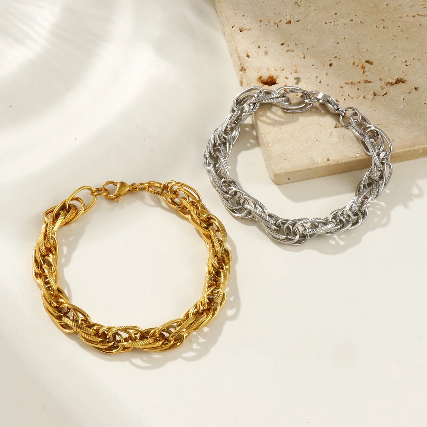 1 Piece 8mm Width Dainty Exquisite 304 Stainless Steel Handmade Oval Link Chain Bracelets For Women Men Gift 20cm(7.9") long