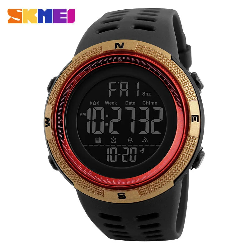 Men's Sports Watch - Waterproof Digital Wristwatch with Alarm, Shockproof - Outdoor Army Reloj Hombre