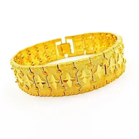 Gold bracelet 24k domineering watch chain real gold jewelry AU999 high-end atmospheric  pure  men and womenValentine's Day gifts