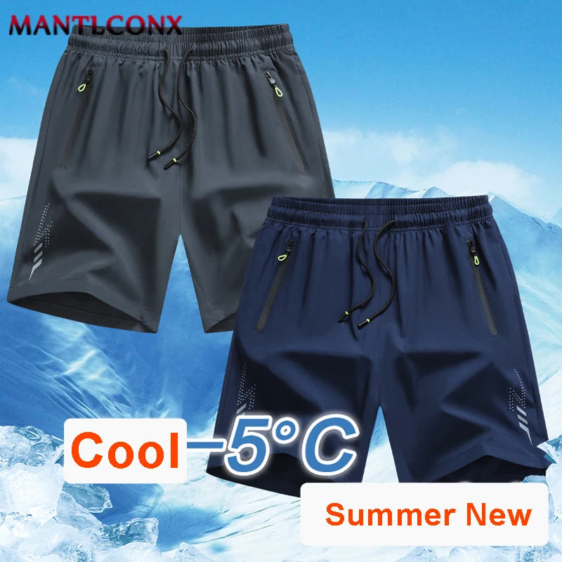 Newest Summer Shorts Men Gym Sport Running Fitness Workout Man Short Pants Breathable Quick-drying Drawstring Men's Shorts Black