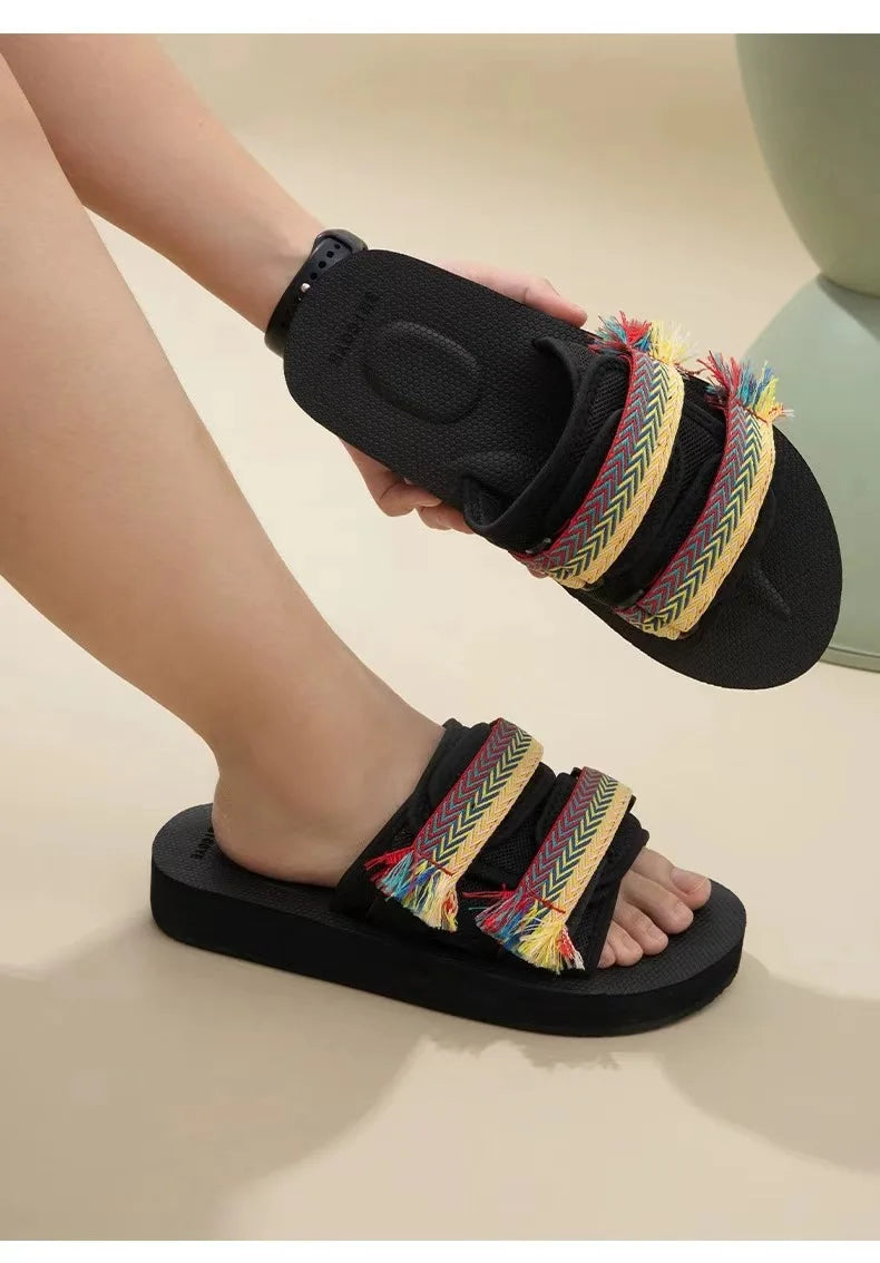 Men Casual Slippers Fashion Indoor Outdoor Beach Women White Sandals Increase Height Round Toe Non-Slip Unisex Zapatos Hombre