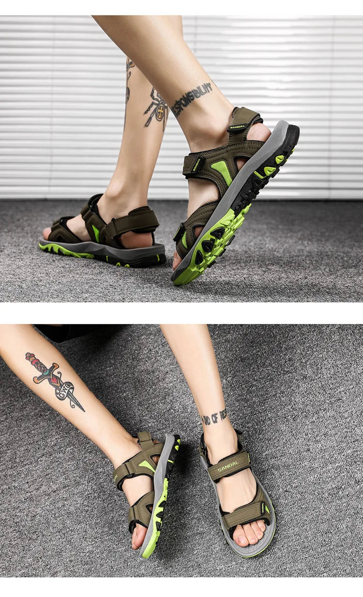 Men's Sandals 2022 Beach and Sea Casual Shoes Sandal for Men Summer Male New Slippers Wears Genuine Leather Man Flip Flops