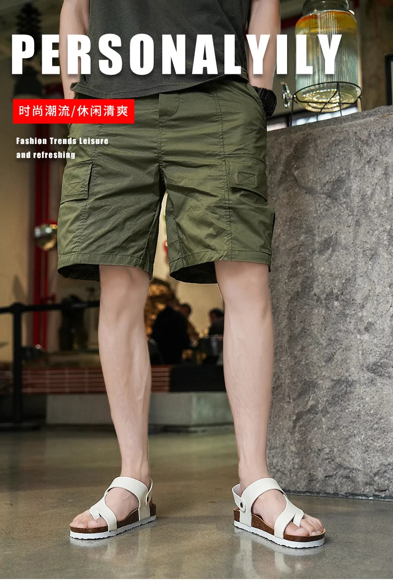 Mens Outdoor Open Toe Sandals Summer Breathable Beach Shoes Casual Sandals Indoor Soft Bottom Thickening Comfortable Non-slip